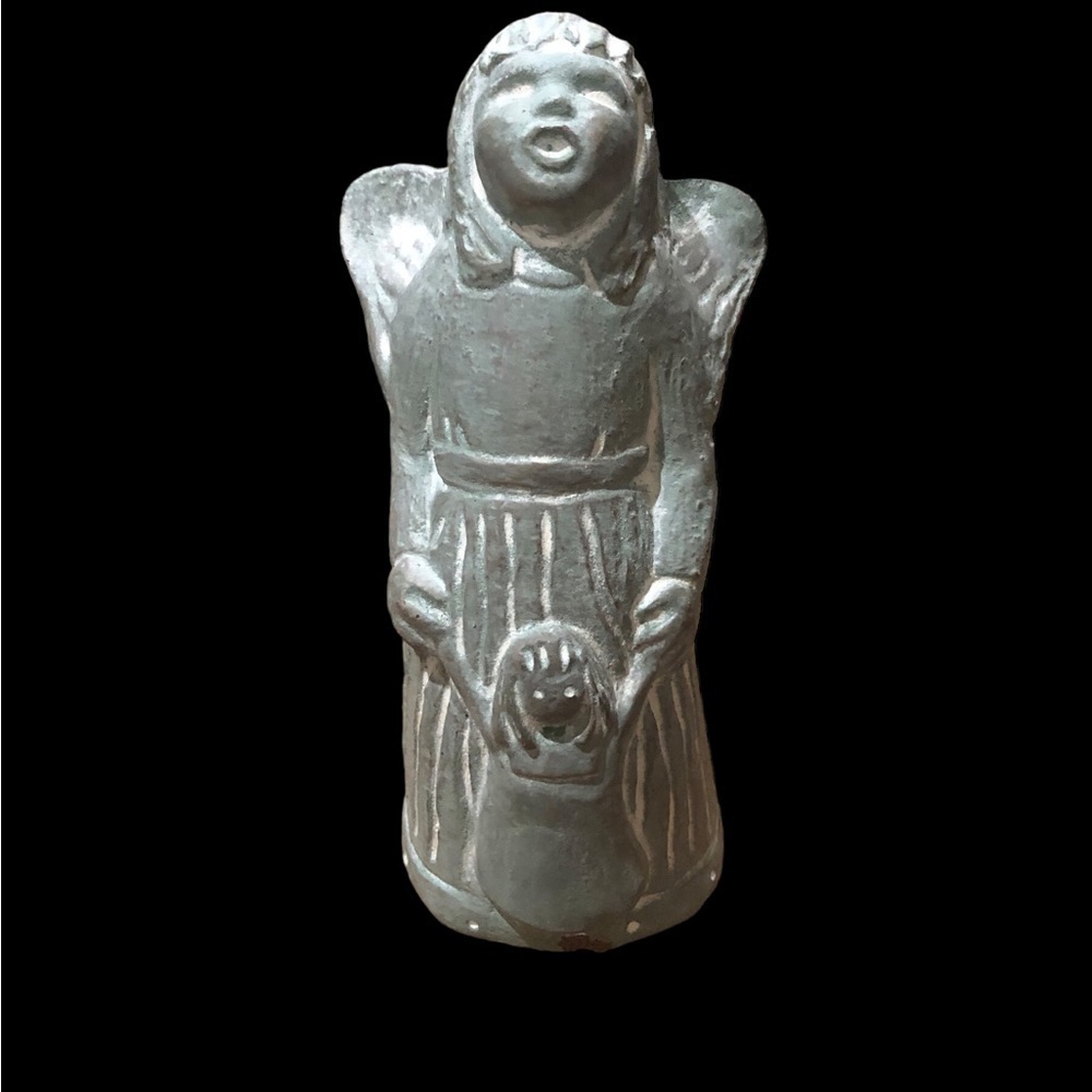 Isabel Bloom/Vintage/Cherub Girl w/ child/92/signed sculpture/ concrete figurine